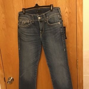 New men’s true religion beach scape jeans 32W 32L.